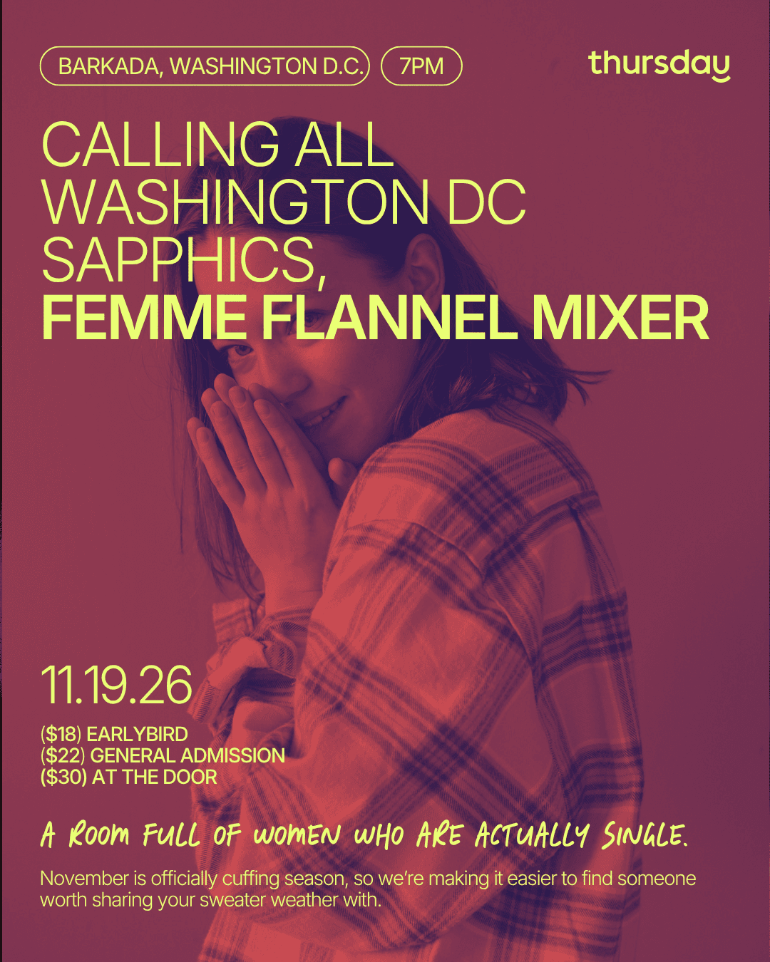 Thursday | Flannel & Femme: A Sapphic Singles Social (25+)